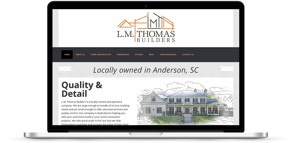 LM Thomas Builders Web Design Anderson SC