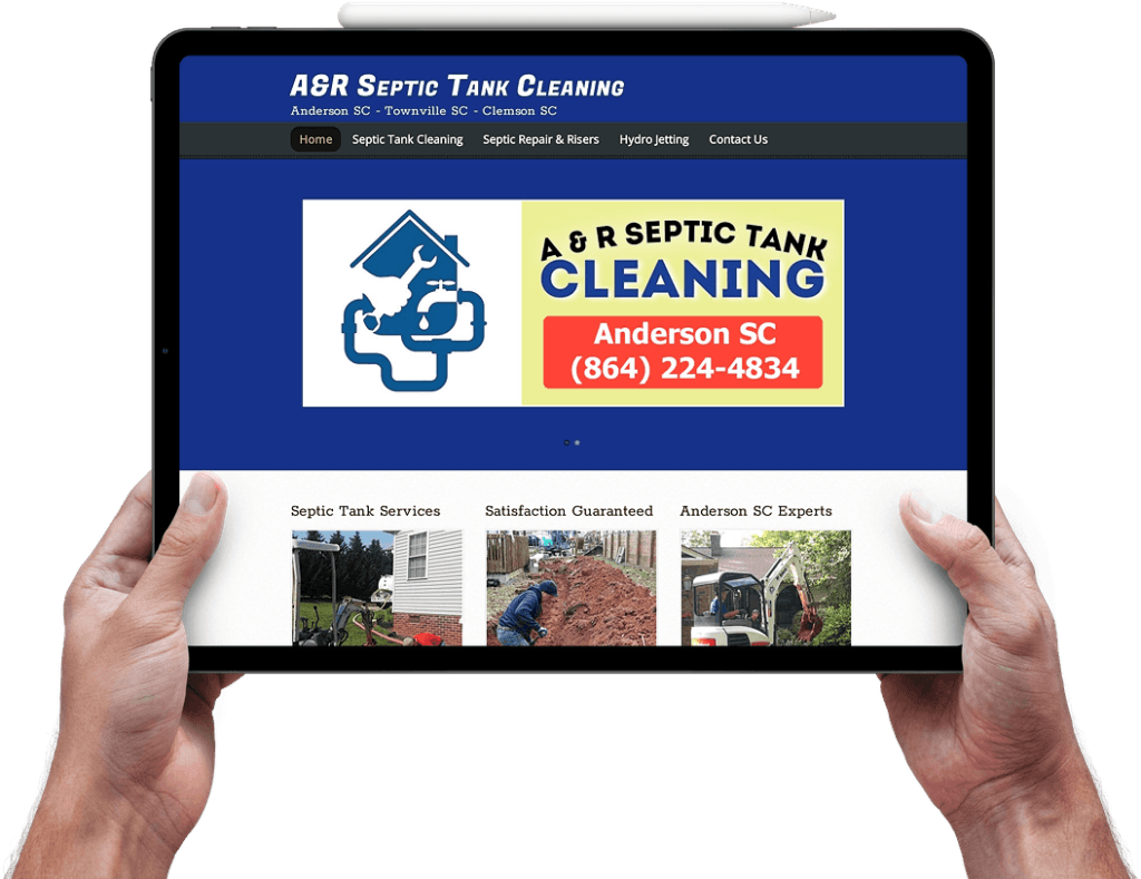 septic tank cleaning web design anderson sc