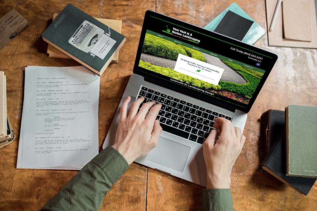 landscaper website laptop