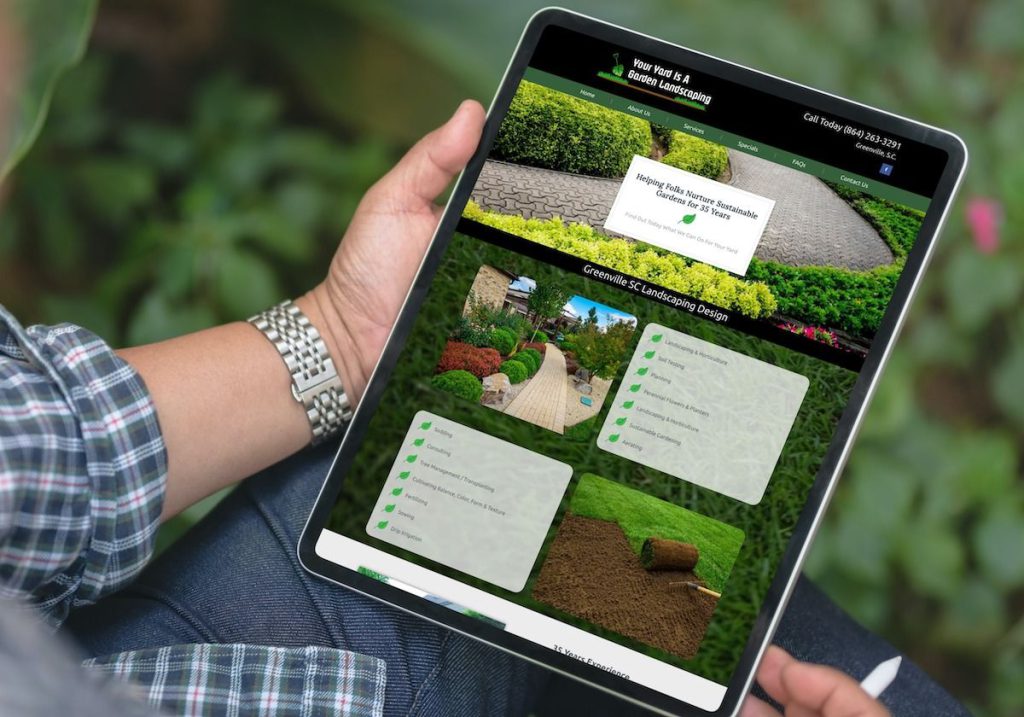 your yard landscaping tablet view