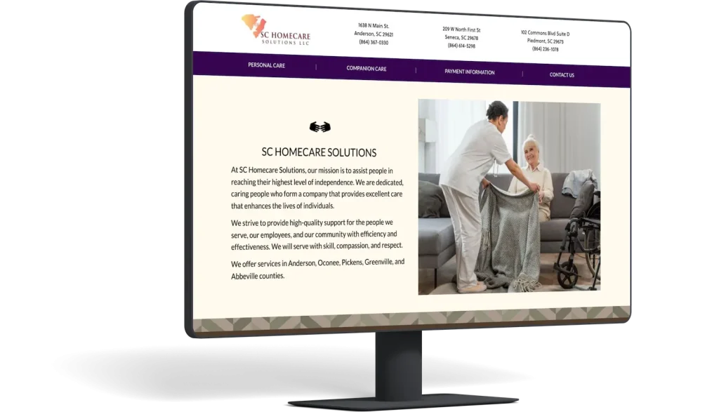 sc home care solutions desktop view