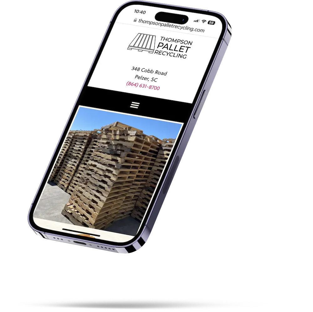 mobile web design for thompson pallet recycling