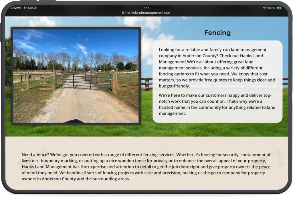Hanks Land Fencing