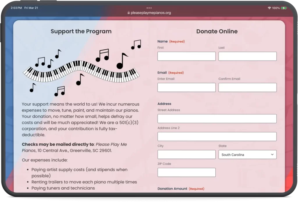 Please Play Piano Tablet Support